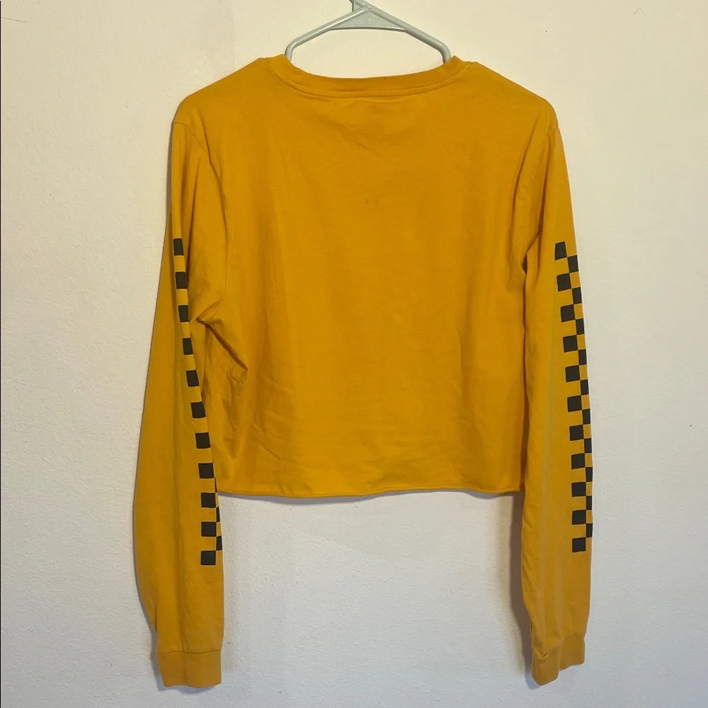 Vans Cropped Long Sleeve with Black Checkered Sleeves -Large - Picture 3 of 6